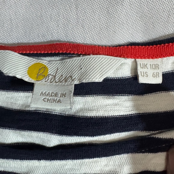 Boden Darcey Jersey Mini Cotton T-Shirt Dress Nautical Stripe Navy like new - Picture 7 of 7